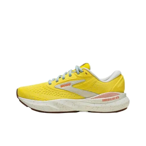 Brooks Adrenaline GTS 24 Износостойкие Дышащие Низкие Беговые кроссовки Женские Желтые