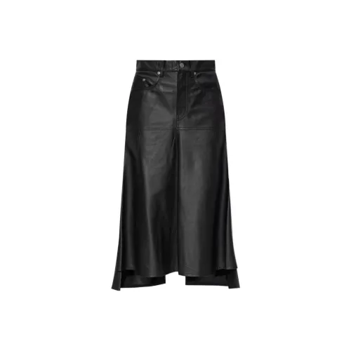 VICTORIA BECKHAM Кожа Длинная Юбка Женская Черная