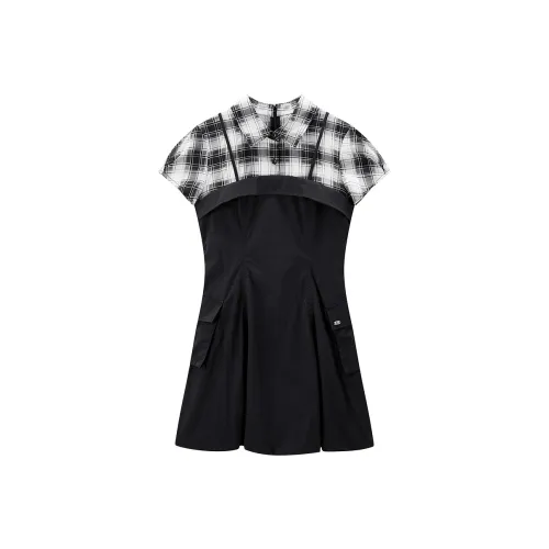 LEDIN Короткий рукав Платье Женское Черное