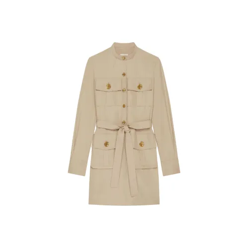 Givenchy Длинное платье с длинными рукавами женское цвет тауповый