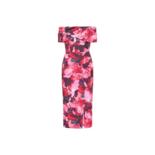 REBECCA VALLANCE SS24 Короткое платье с короткими рукавами женское розовое