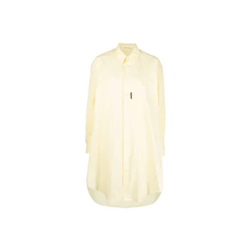 PALM ANGELS Желтое Женское Длинное Платье с Рукавами