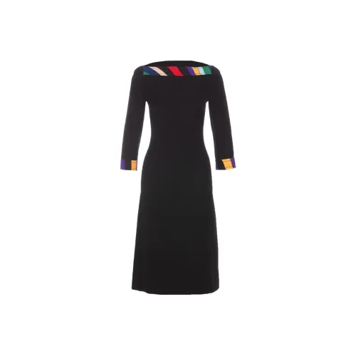 EMILIO PUCCI Длинное платье с длинными рукавами женское черное