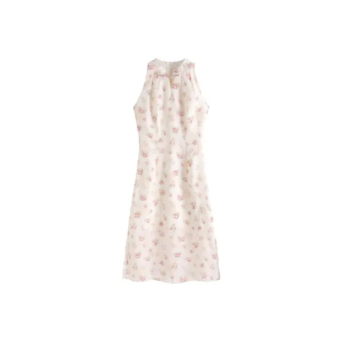 Accommodation BOOK Без рукавов Платье Женское Розовый Цветочный
