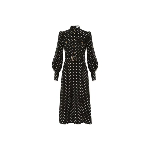 Zimmermann FW24 Длинное платье с длинными рукавами женское черное