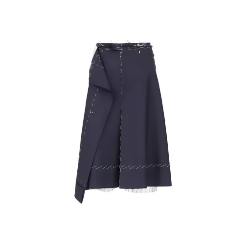 Maison Margiela Синие Женские Повседневные Короткие Юбки