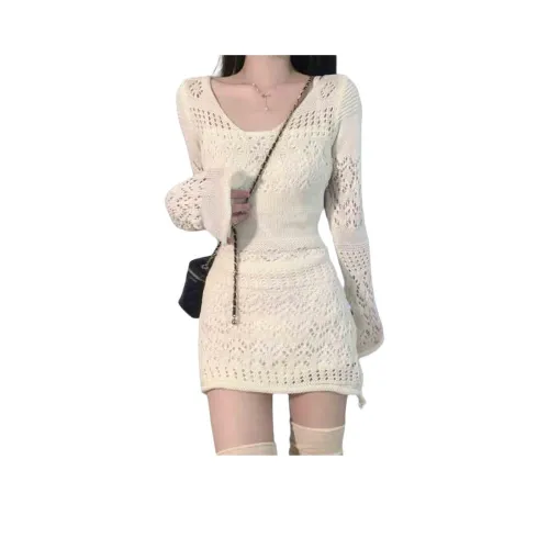 YGPRW Длинное платье с длинными рукавами женское экрю