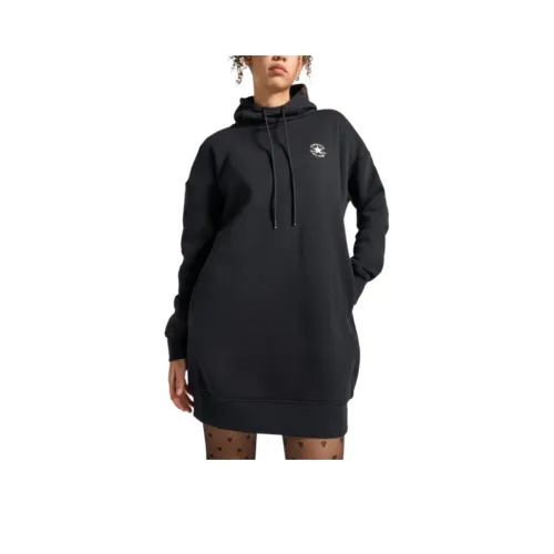 Конверс Длинный рукав Платье Женское Черное