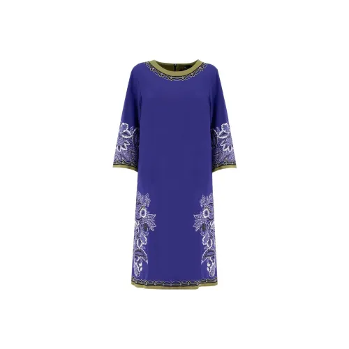 ETRO Blue Женские Короткие Платья с Рукавами
