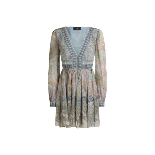ETRO Серый Женские Длинные Платья с Рукавами