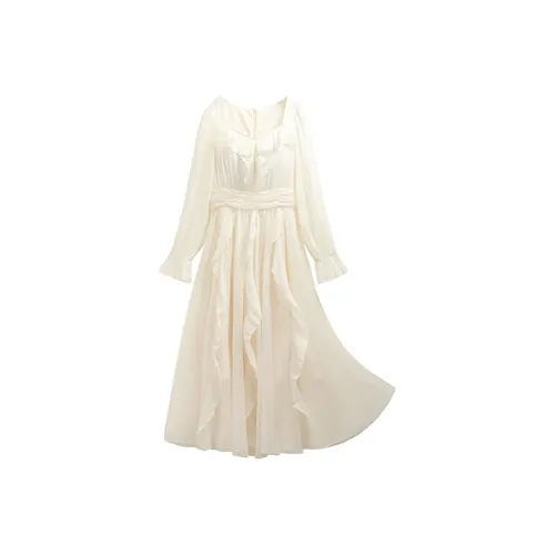 MOPB Женские Длинные Платья с Рукавами