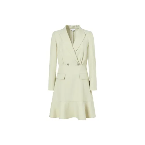 JZ. ANNAKRO Светло-зеленый Женские Длинные Платья с Рукавами