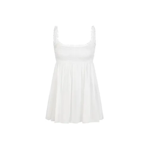 SKIMS Romance SMOCKED Мини Slip Платье Slip Платье Женские Снег Снег