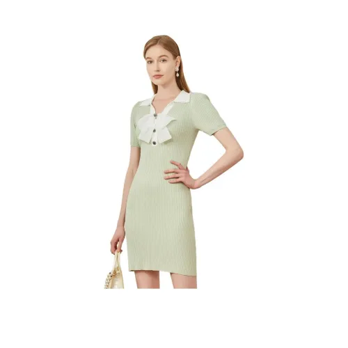 Anmani Короткий рукав Платье Женское Изумрудно-зеленый