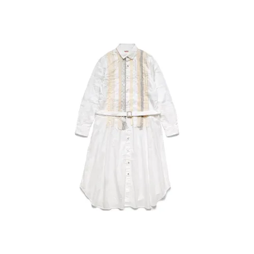 Капитал Длинный Рукав Платье Женское Белое