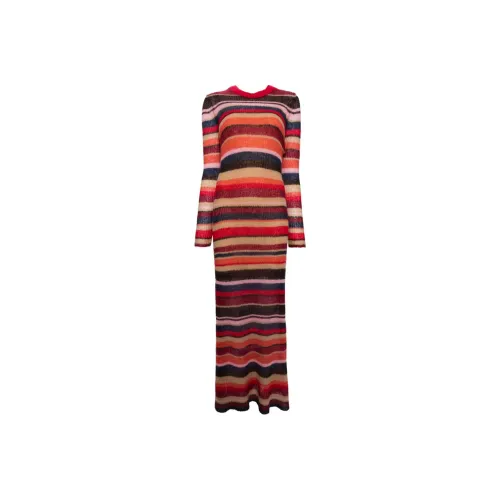 Staud Red Женские Длинные Рукава Платья