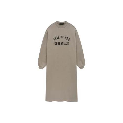 Fear of God Essentials Темно-серый/Вересковый серый Женские Платья с длинным рукавом