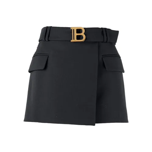 BALMAIN Черные Женские Повседневные Короткие Юбки