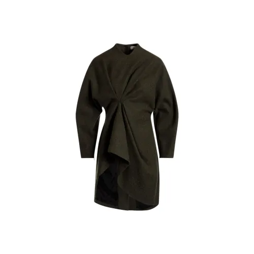 BALLY FW24 Длинное платье с длинным рукавом женское темно-зеленое