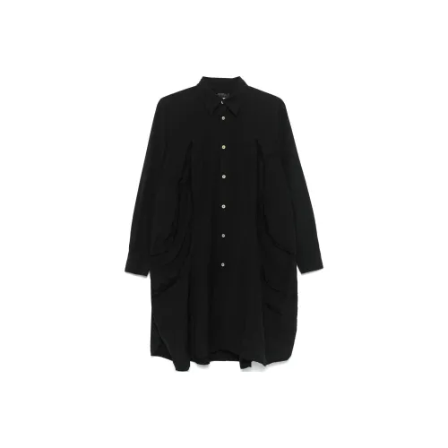 CDG FW24 Длинное платье с длинным рукавом женское черное