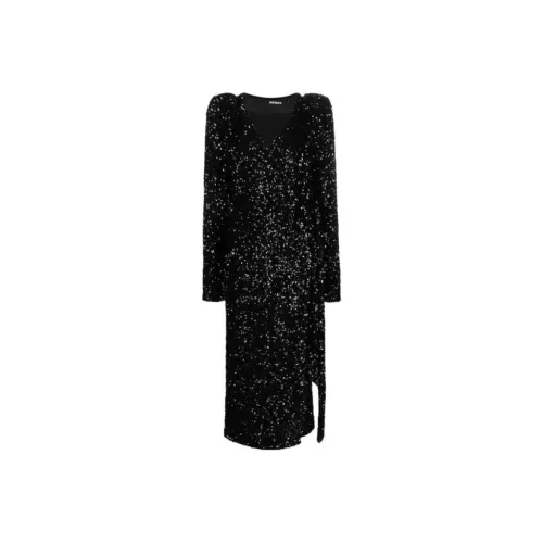 Rotate Длинное платье с длинными рукавами женское черное