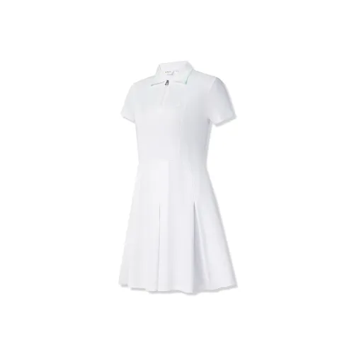 FILA Golf Series Нефритовый белый WT Женские Короткие Платья с Рукавами