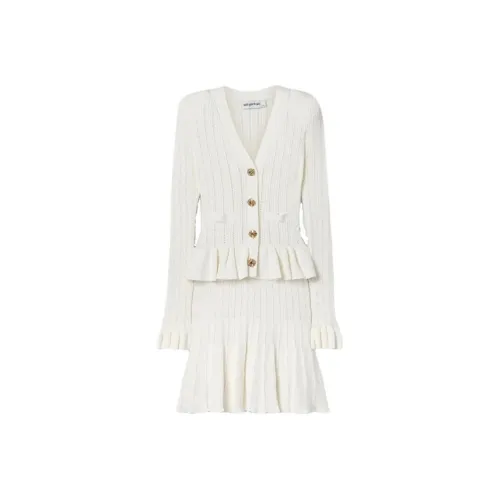 Self Портрет Длинный С рукавами Платье Женское Белое