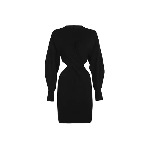 Alexander McQueen Черное Женское Длинное Платье с Рукавами