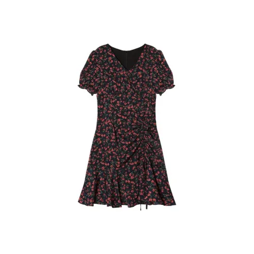 PUNCHUN Studio Короткий рукав Платье Женское Черное