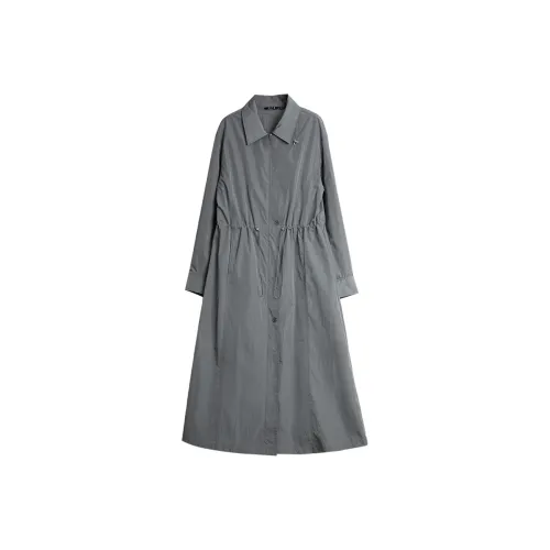 ELLE Длинное платье с длинными рукавами женское темно-серое