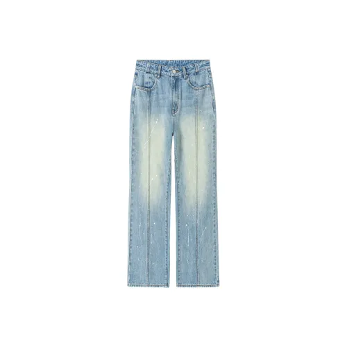 CHUU Светло-синий деним женские джинсы