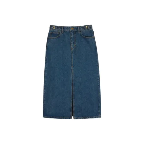 COACH FW24 Denim Long Skirt Women's Dark Blue COACH FW24 Деним Длинная Юбка Женская Темно-синий