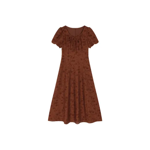 Mo Han Yi Mei Короткий рукав Платье Женское Красное