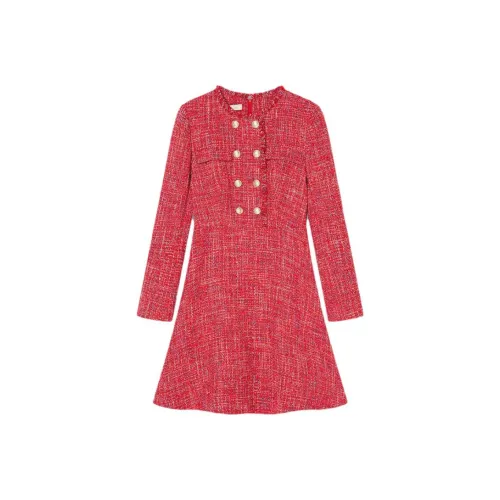 Goodland Длинное платье с длинными рукавами женское настоящий красный