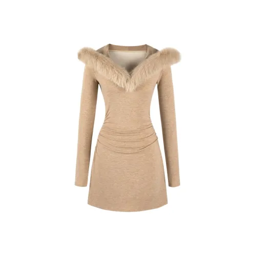 Meat Meat Small Cherries Длинный рукав Платье Женское