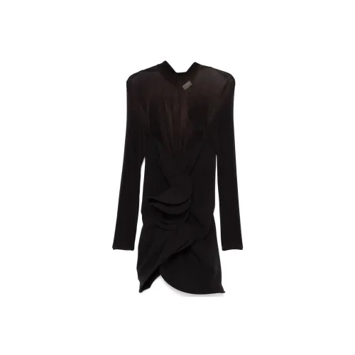 MAGDA BUTRYM FW24 Длинное платье с длинным рукавом женское черное