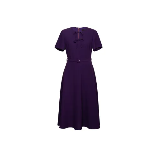 ROEYSHOUSE Короткий рукав Платье Женское Фиолетовое