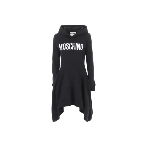 MOSCHINO Черное Женское Длинное Платье с Рукавами