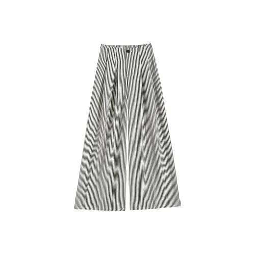 Ning Cai Yuer Повседневные брюки Женские Черно-белые полосы