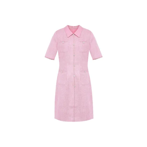 BBLLUUEE Короткий рукав Платье Женское Розовое