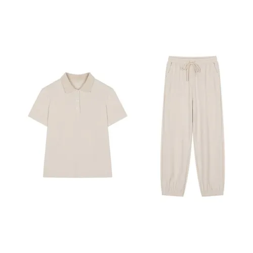 Mo Han Yi Mei SS24 Повседневный костюм женский бежевый абрикосовый