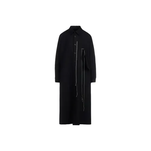 Yohji Yamamoto Длинное платье с длинными рукавами женское черное