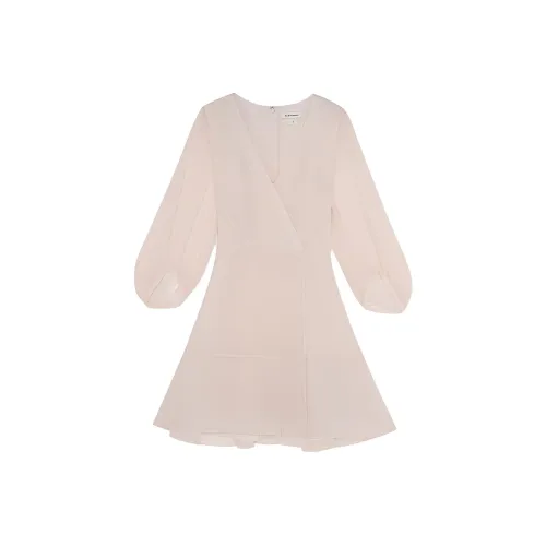 CLUB MONACO Розовое Женское Короткое Платье с Рукавами