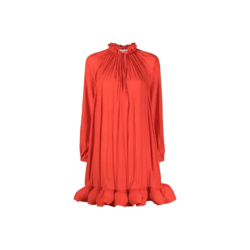 Lanvin Red Женские Длинные Рукава Платья