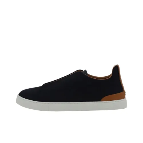 Ermenegildo Zegna Triple Stitch Скейтборд Кроссовки Низкие Черные Мужские