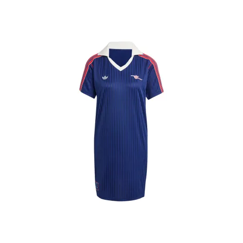 Adidas Originals x ASENNA LIANMINGKUAN Terrace icons Короткий рукав Платье Женское Ночное небо