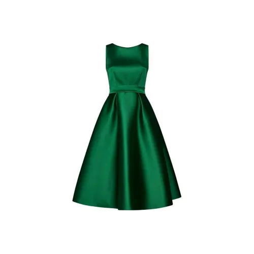 PAROSH Без рукавов Платье Женское Зеленое