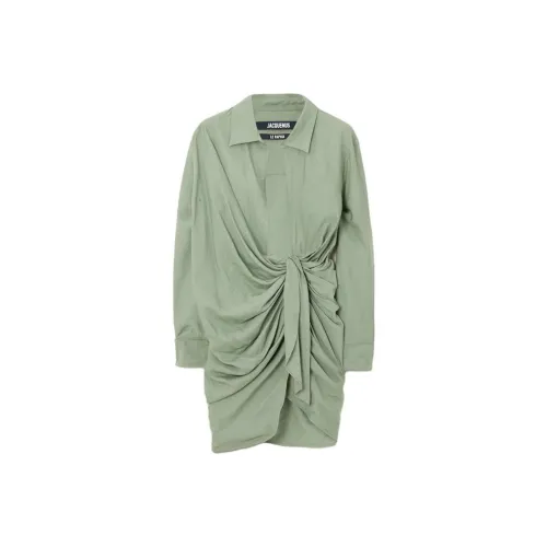 Jacquemus Зеленое Женское Длинное Платье с Рукавами