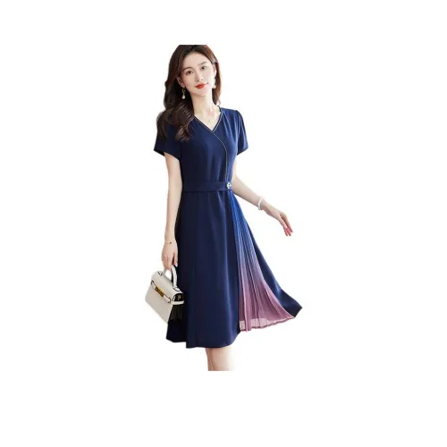 PIERRE CARDIN Короткий рукав Платье Женское Синий