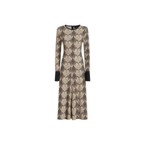 ETRO Многоцветные Женские Длинные Платья с Рукавами